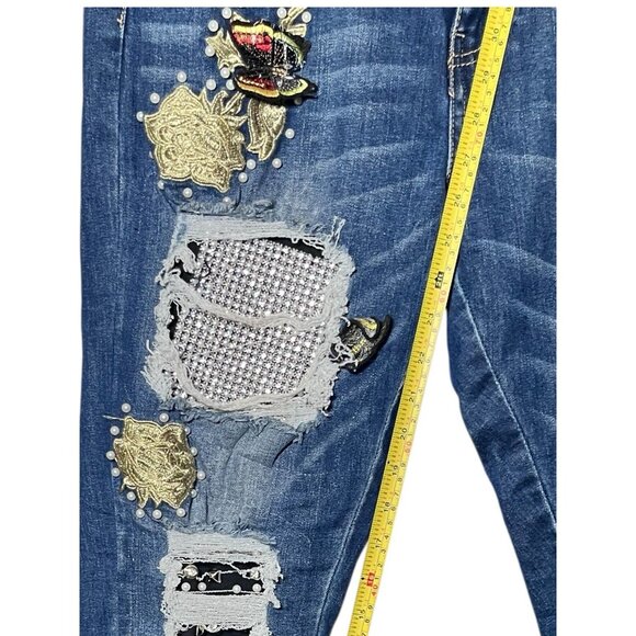 Bella Made In Italy Patchwork Jeans 31 Inch Waist - Picture 5 of 14